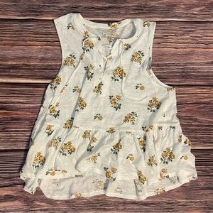 Lucky Brand Floral Sleeveless Top Size M